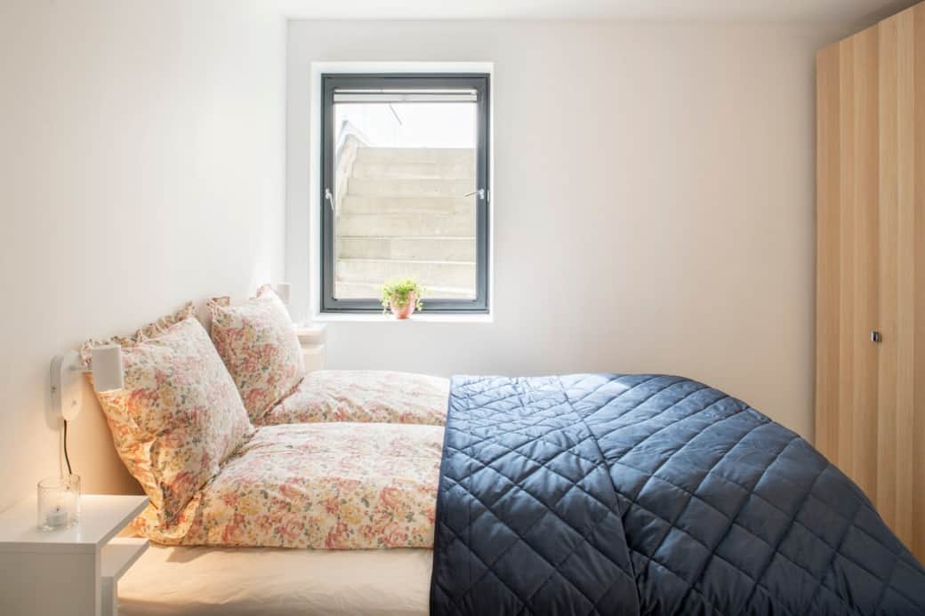 Window with blackout blinds Window with blackout blinds