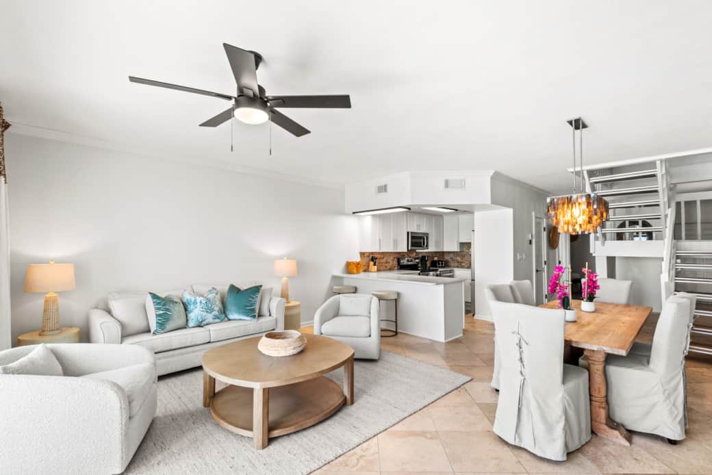 Open-concept kitchen and living room