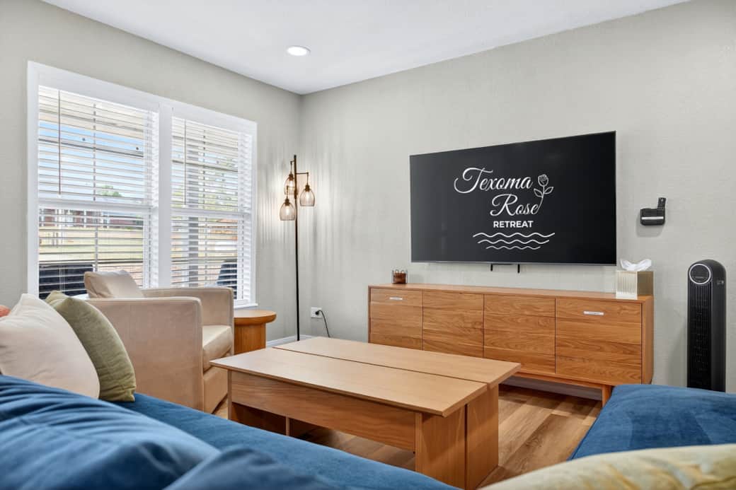 TV living room with large smart TV