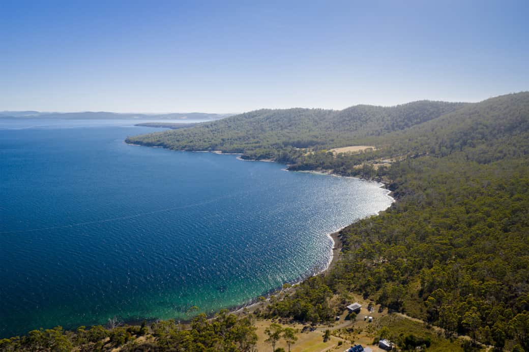 Romantic sunset views from studio accommodation Bruny Island