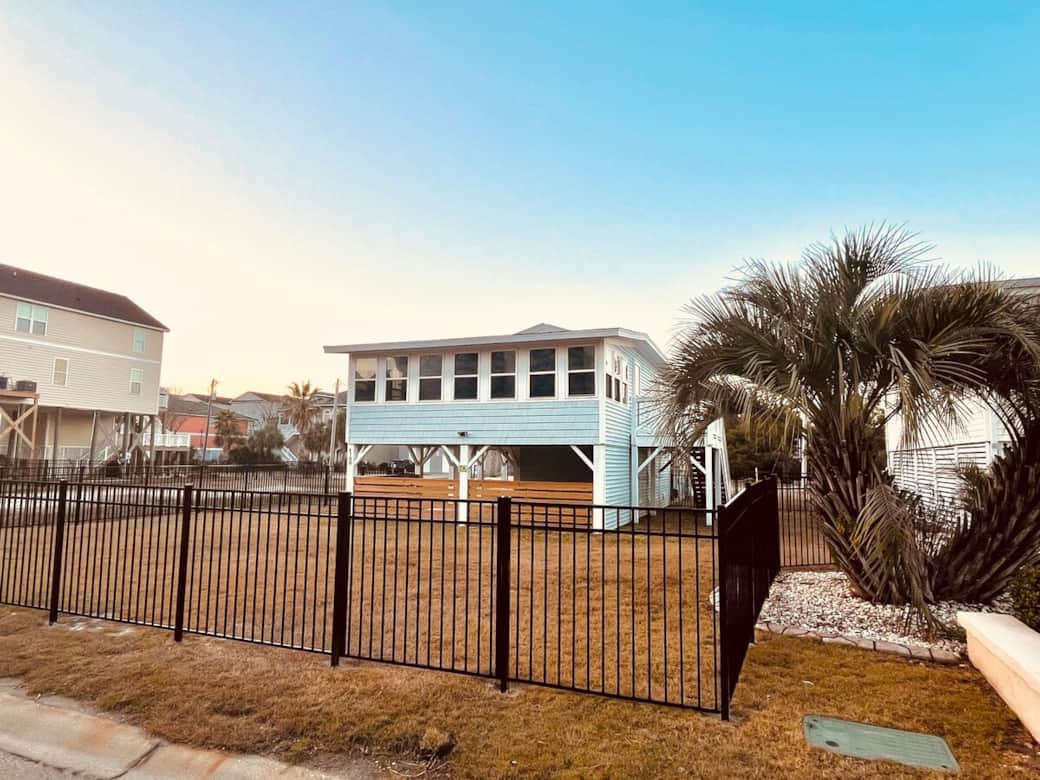 New!  Fenced yard for added pet safety!  Front and rear, self-locking gates for guest use. 