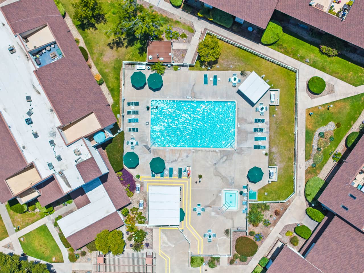 Complex - Community Pool and Hot Tub- Aerial View