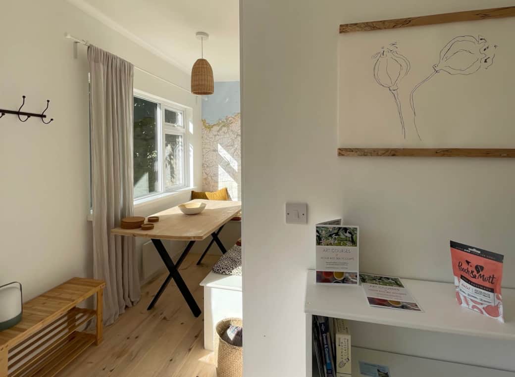 open plan living and dining area