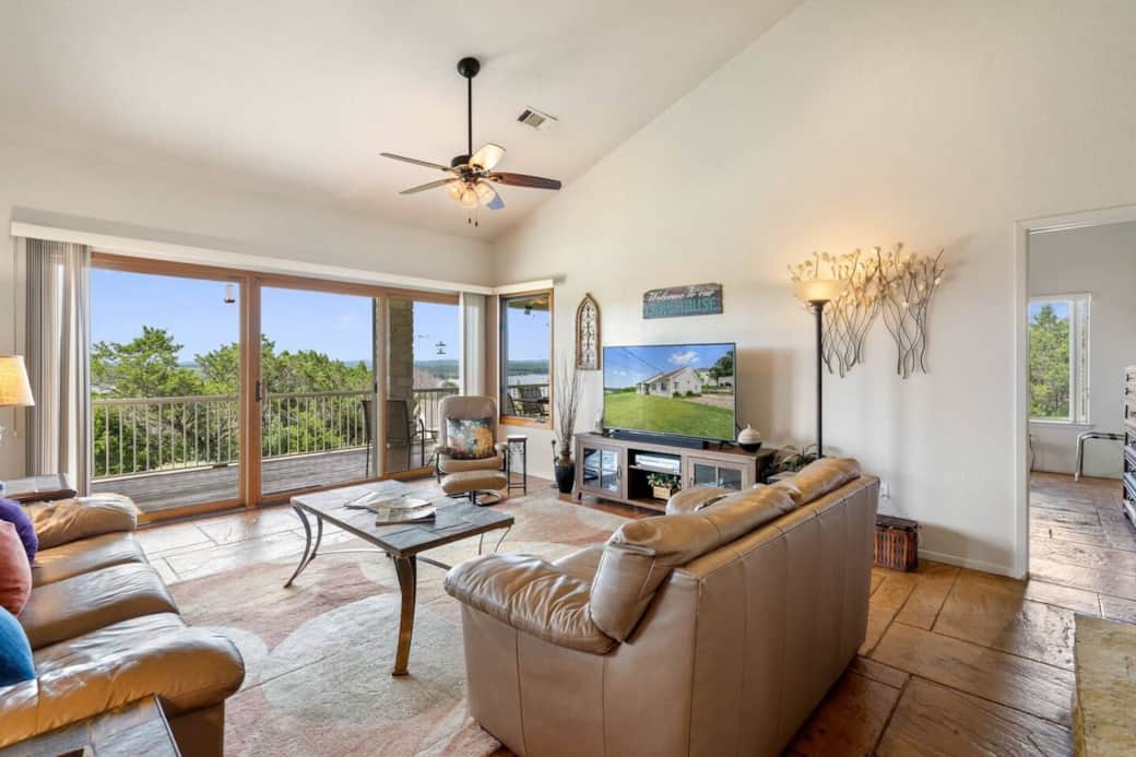 Cozy living room with smart TV