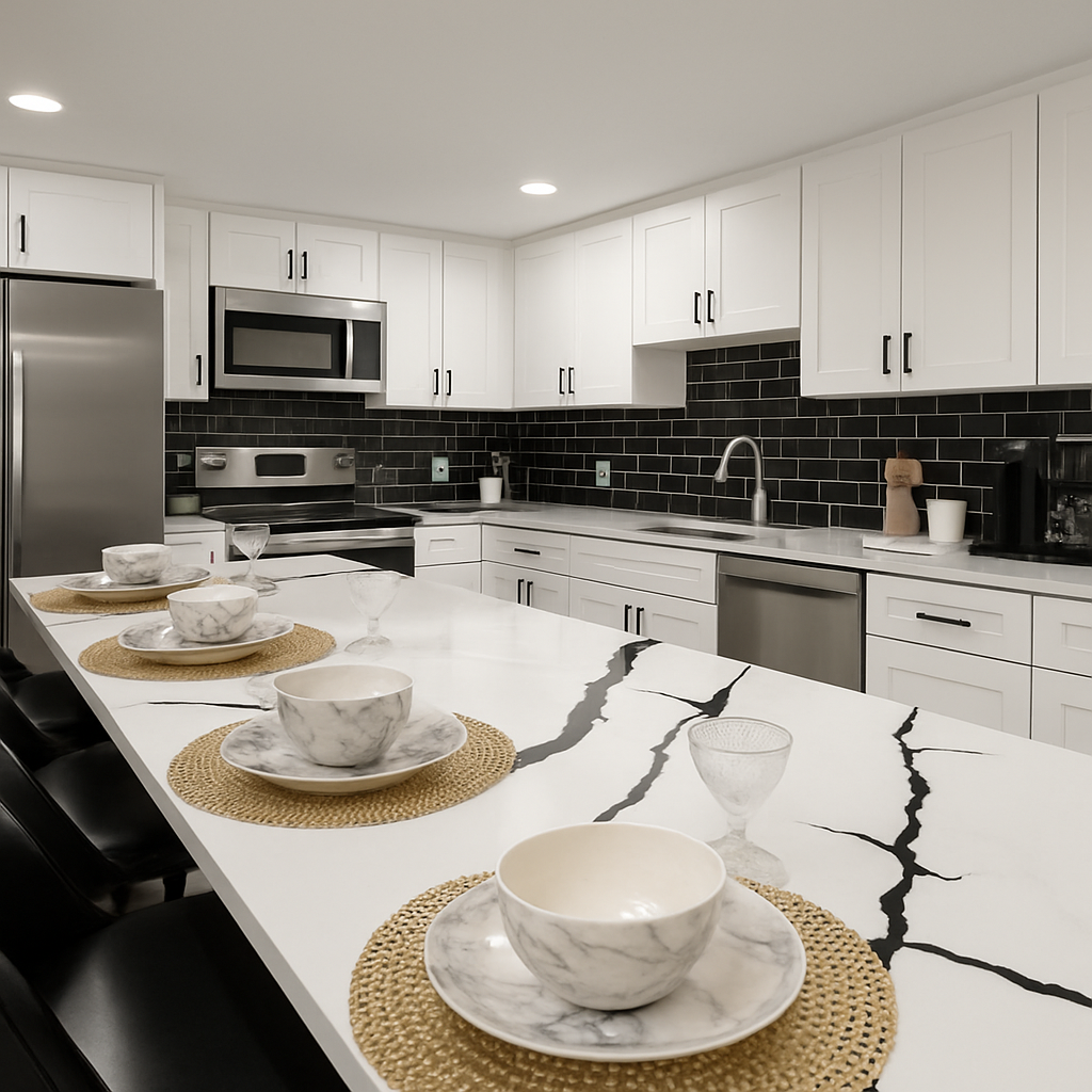 Fully Equipped Kitchen: Dishwasherm Stove, & Microwave Fully Equipped Kitchen: Dishwasherm Stove, & Microwave