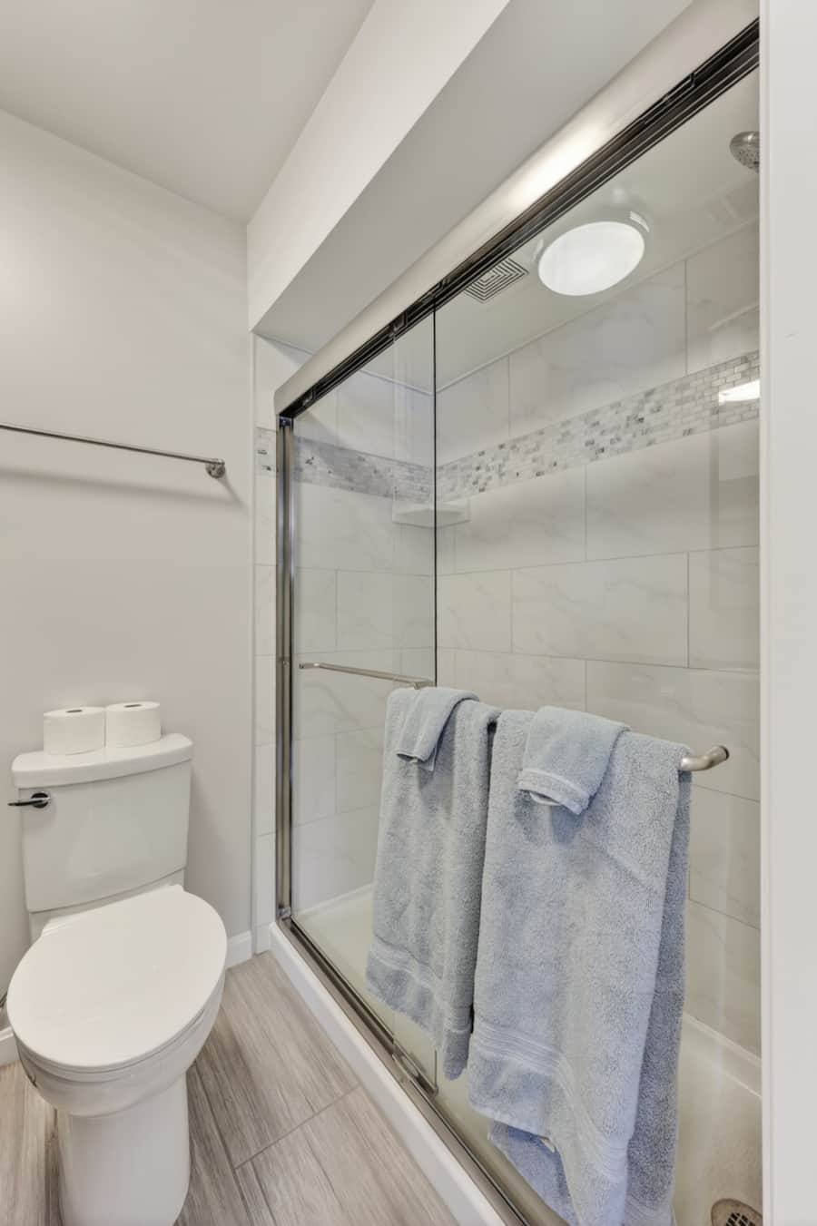 Bathroom with glass shower