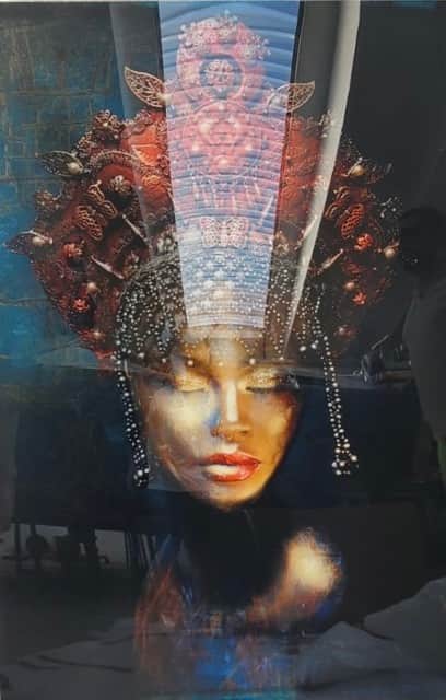 Pop-art mixed-media collage — Fall in Love edition, AZULIS Olbia