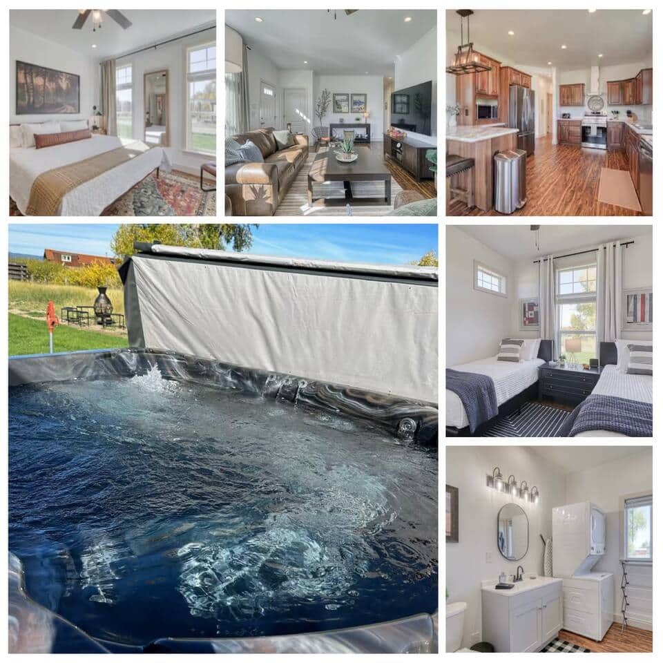 Private hot tub with peaceful mountain views Private hot tub with peaceful mountain views