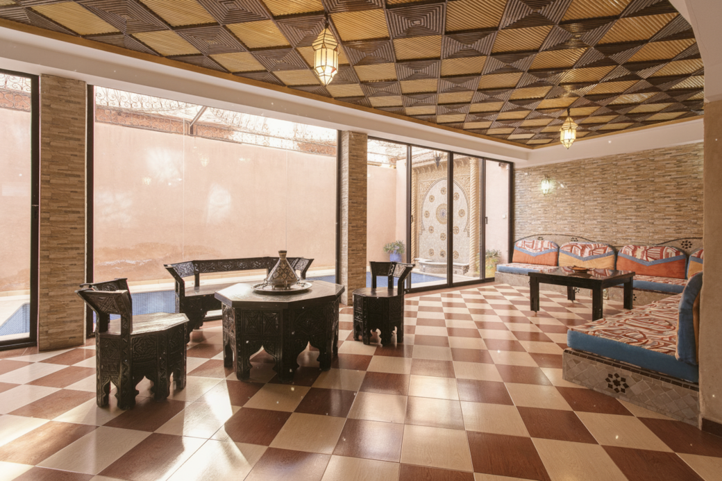Moroccan Lounge with Pool View