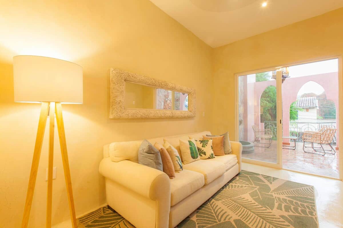 The living area overlooking the terrace.
