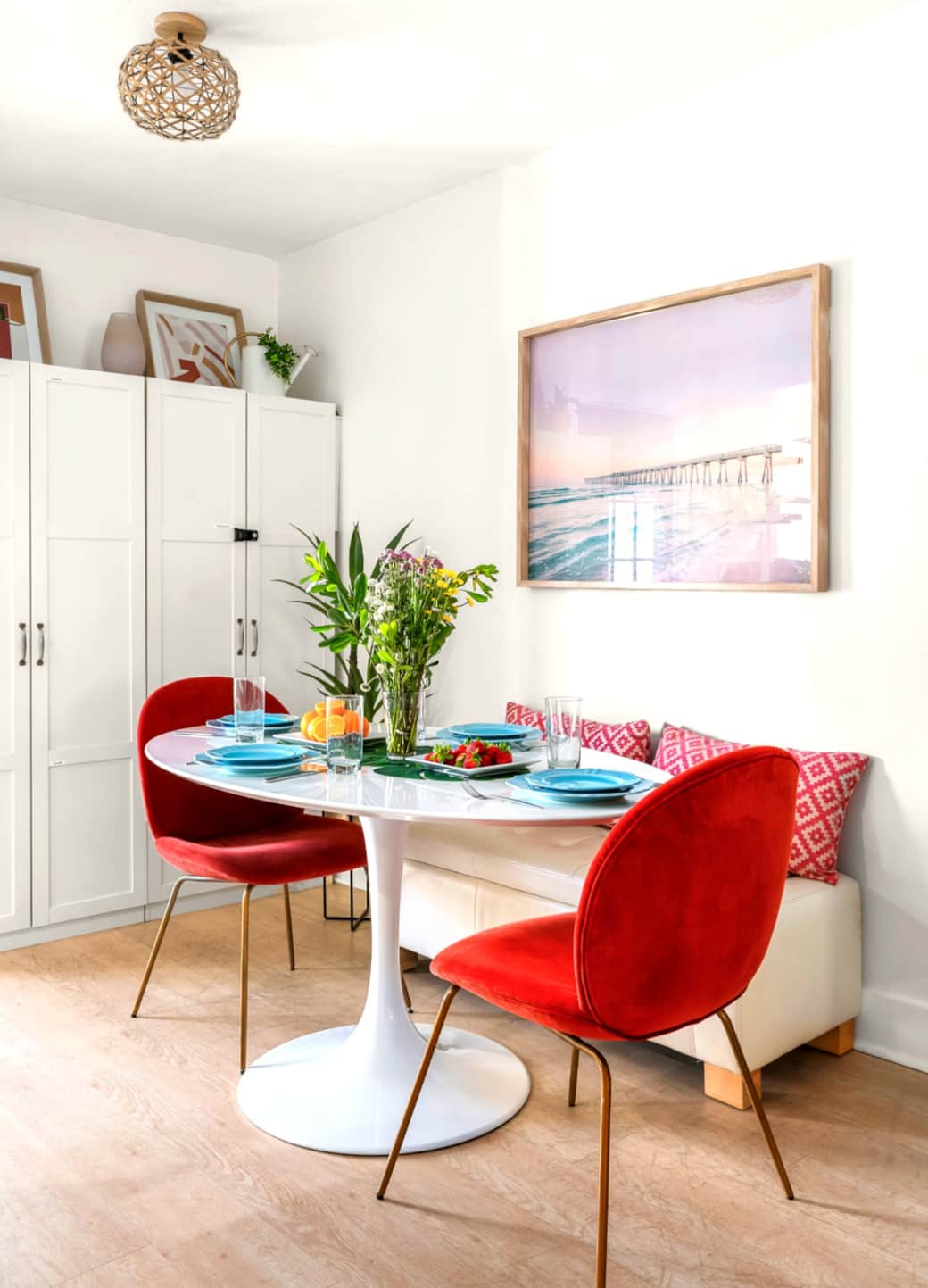 Open dinette with seating for four (+counter seating)