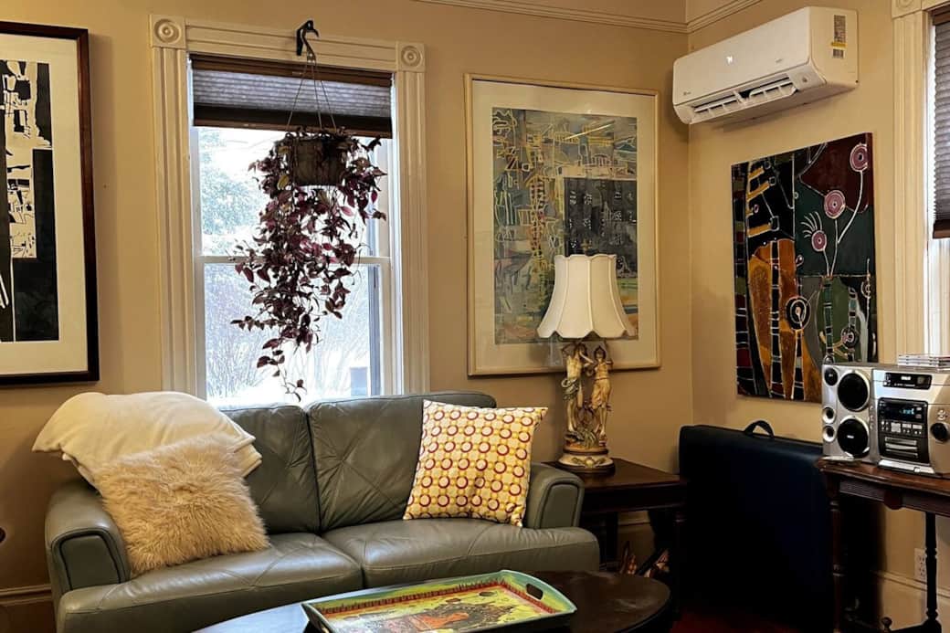 Relaxing Living Room with Leather Sofa