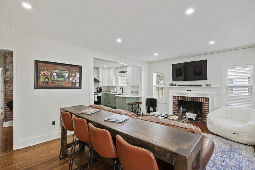 Boutique family room connecting to the kitchen, perfect for relaxing and gathering
