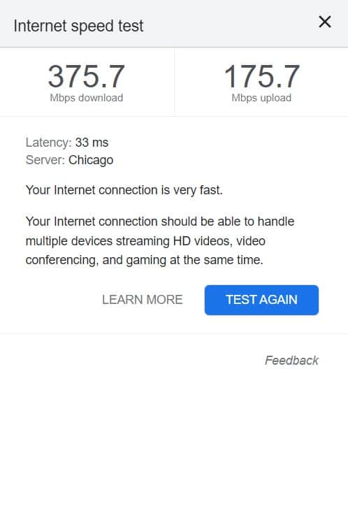 Internet speed test