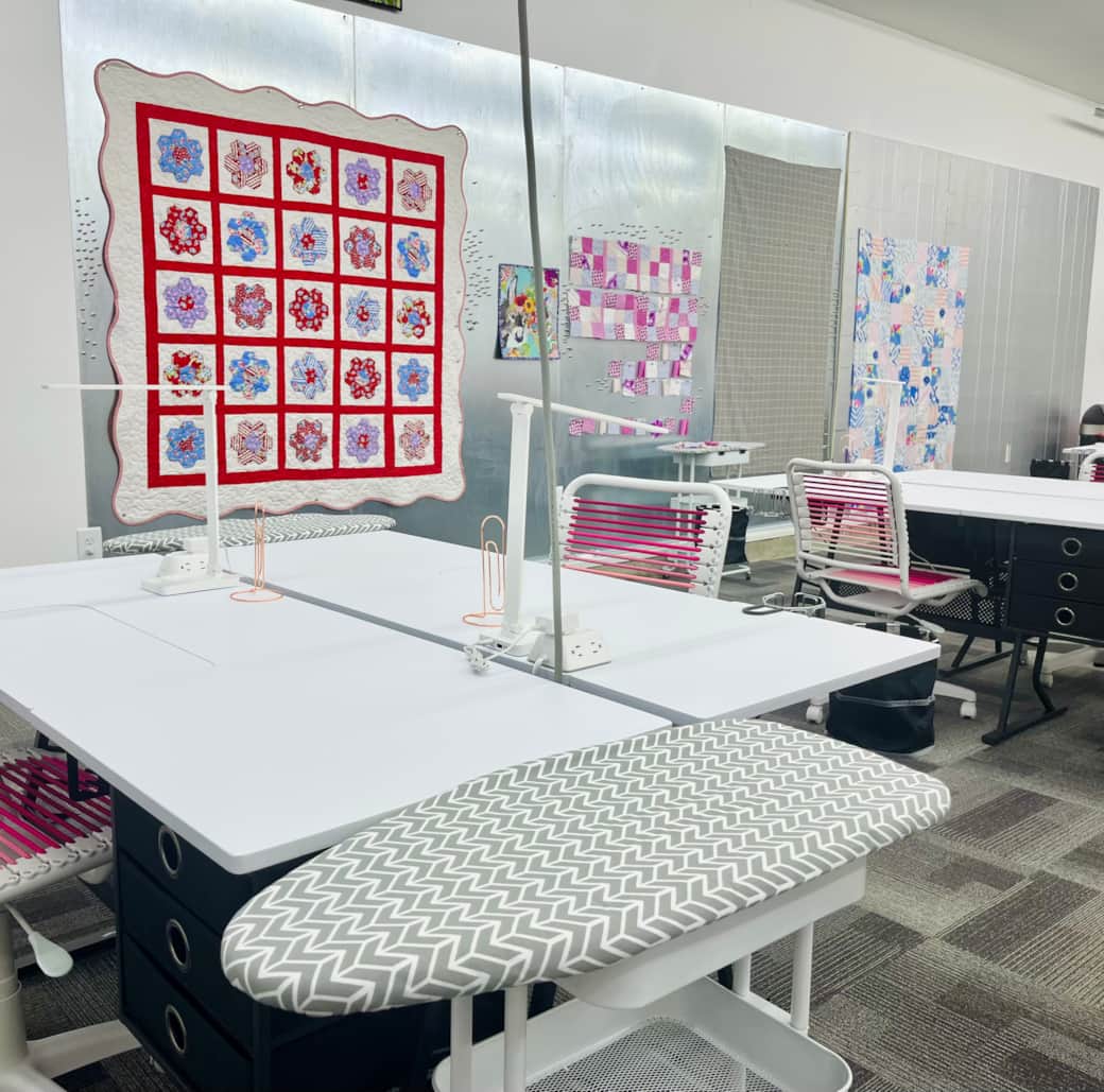 Sewing studio desks and design walls
