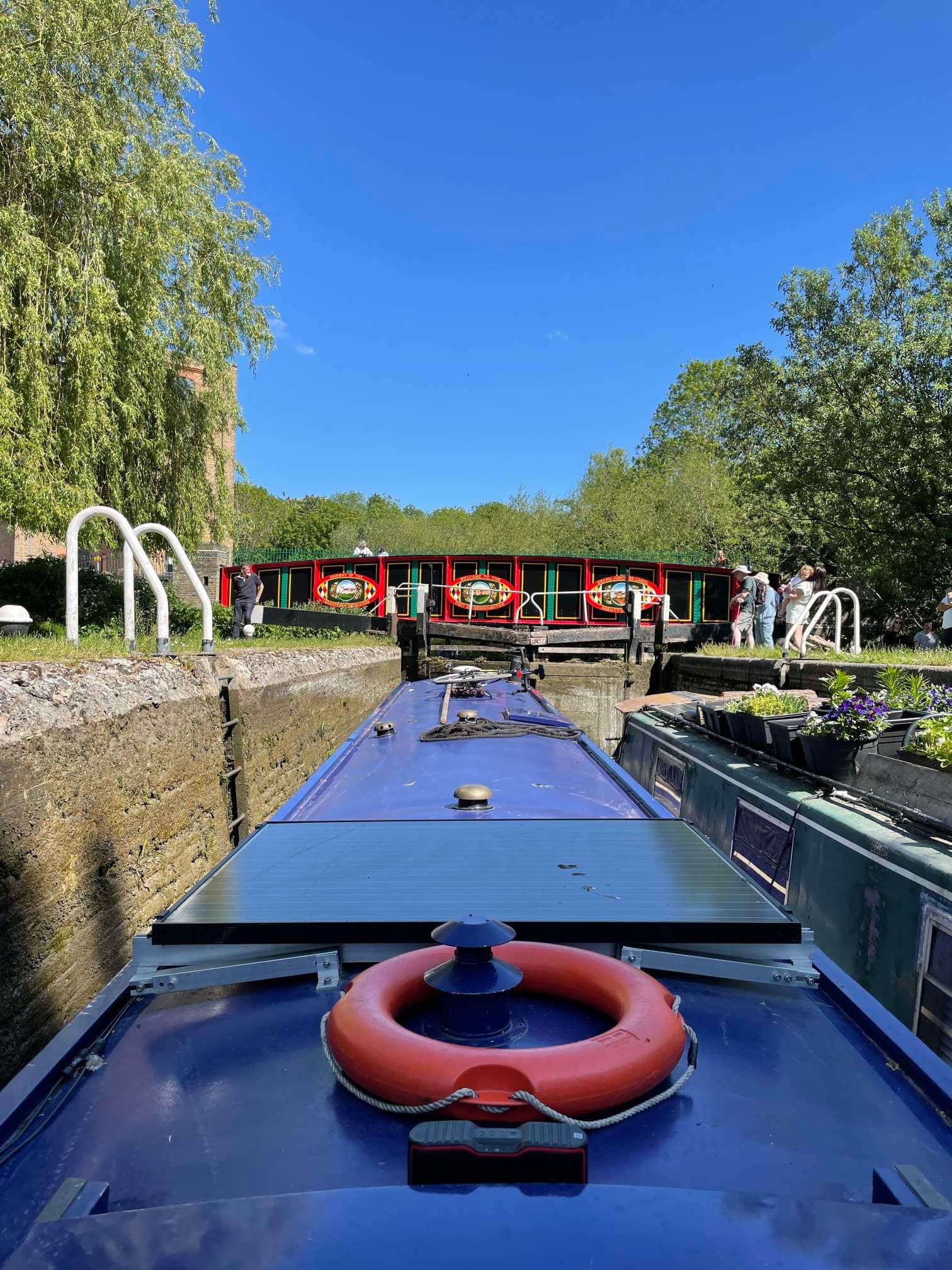 Traditionally painted canal bridge in Berkhamsted, Hertfordshire.
