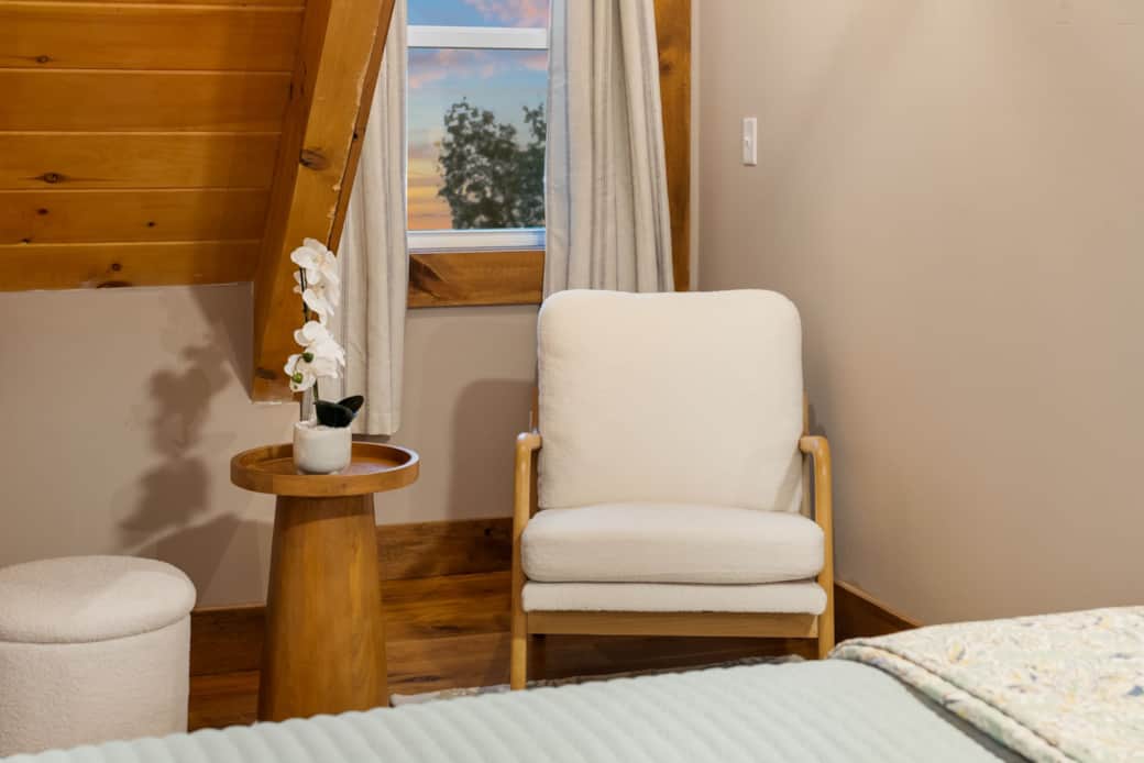 Bedroom 3 with 2 double beds and reading nook