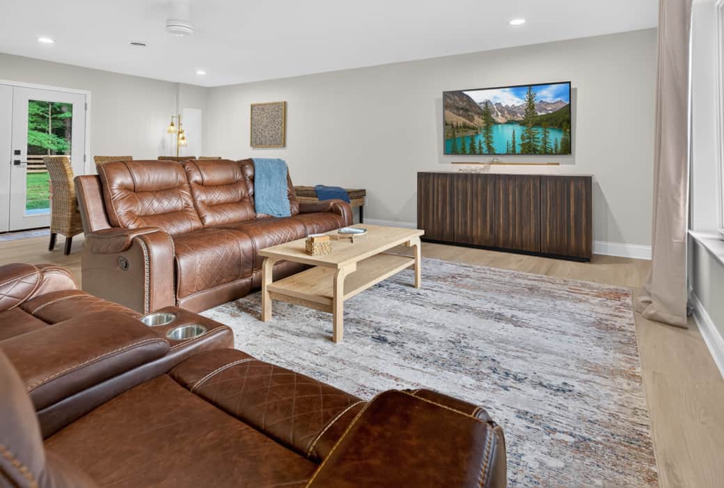 Living Room with 60" Roku TV