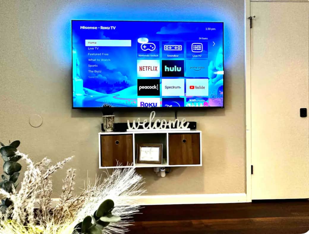65 inch smart TV in the living room