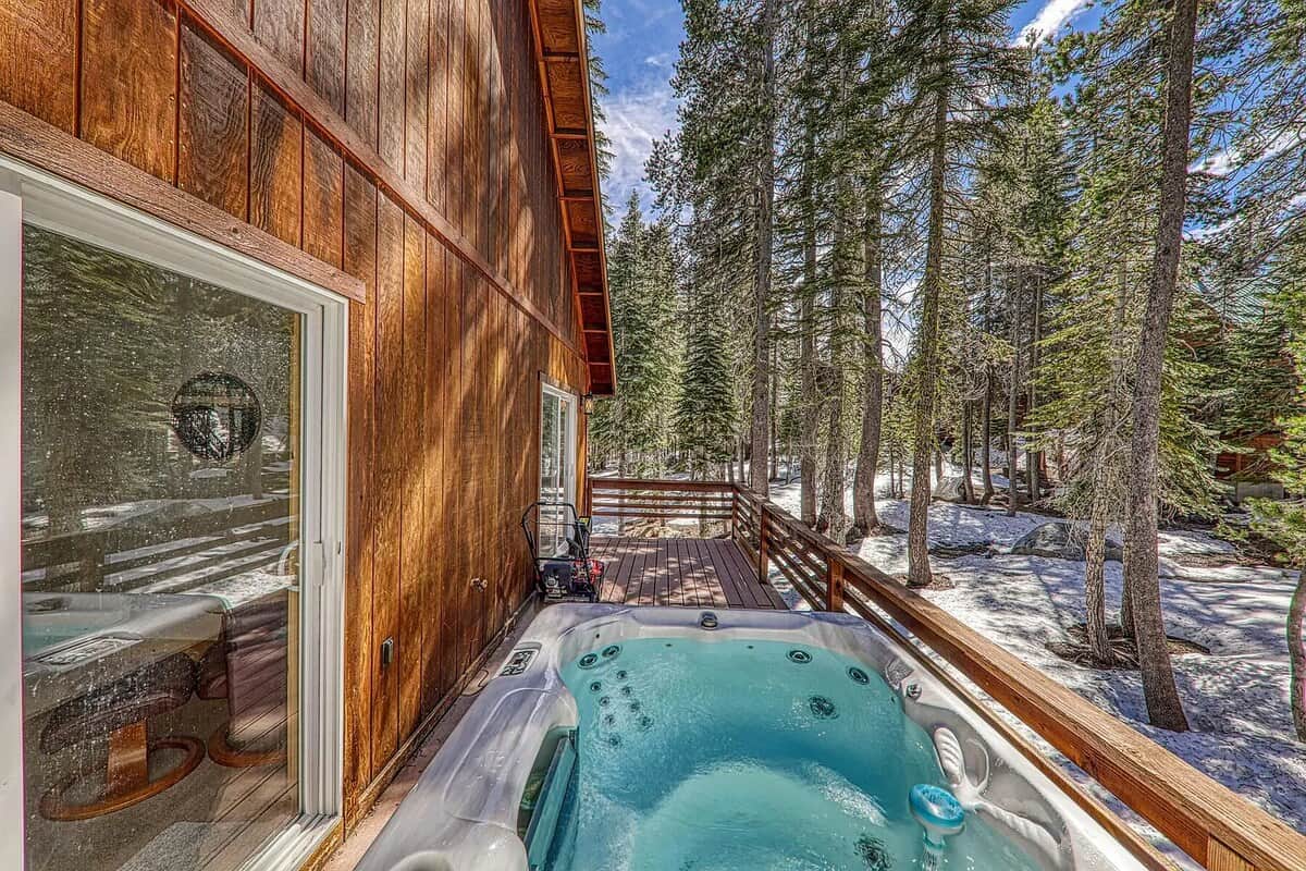 Enjoy a soak in the hot tub after a day exploring
