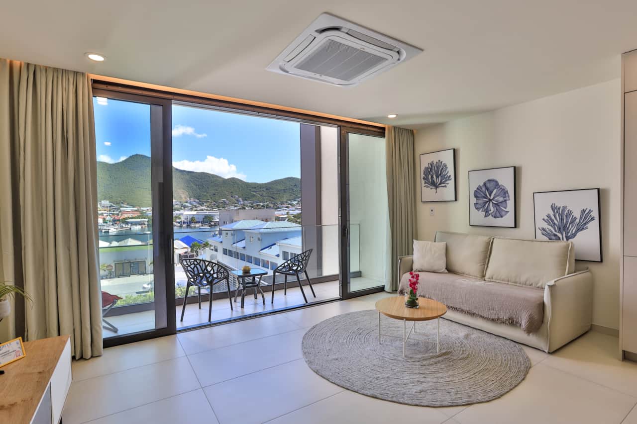 Living + Balcony View