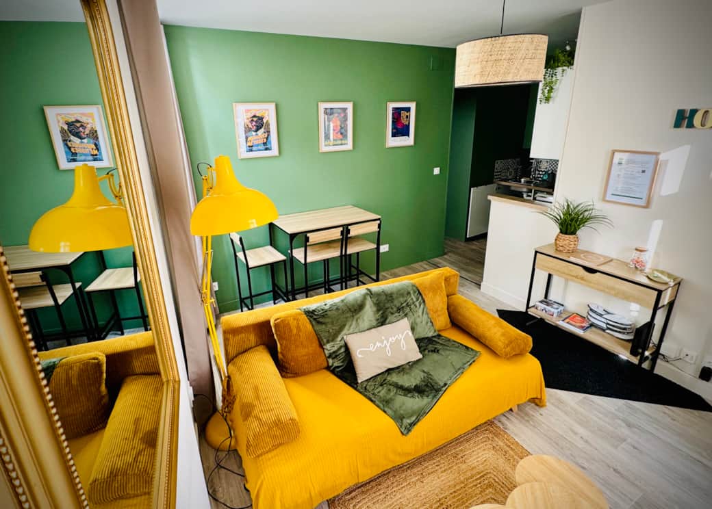Salon chic arty et cosy
