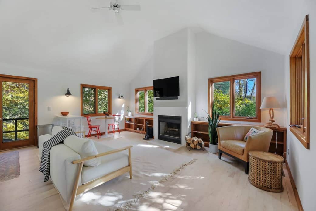 Living room with smart tv
