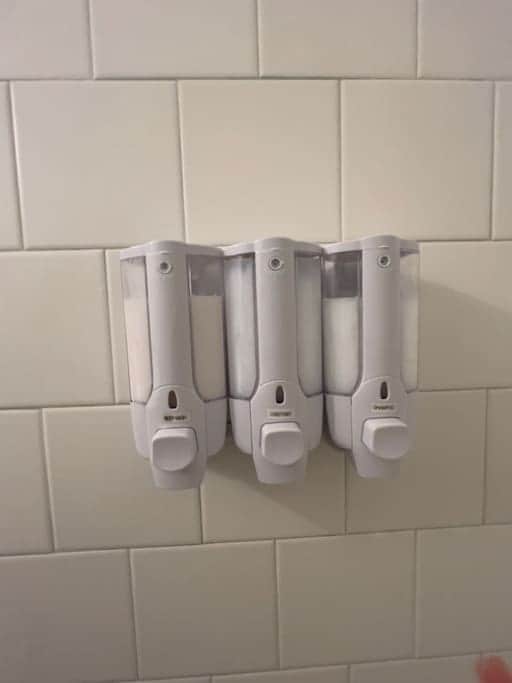 Both bathrooms are equipped with body soap, shampoo, and conditioner Both bathrooms are equipped with body soap, shampoo, and conditioner