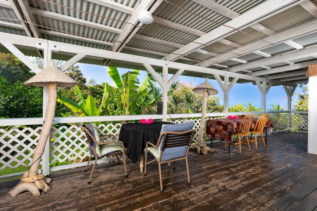 Ocean-view lanai for morning coffee and sunset dinners