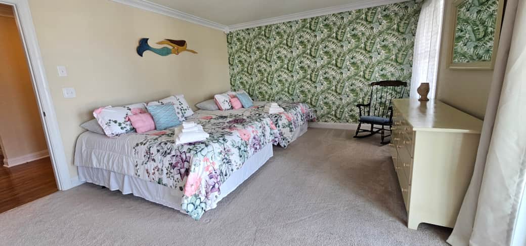 Atlantic View large bedroom with 2 queen beds and ocean view Atlantic View large bedroom with 2 queen beds and ocean view