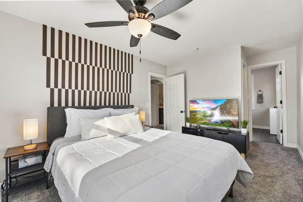 Upstairs Master Bedroom—50'' Google TV