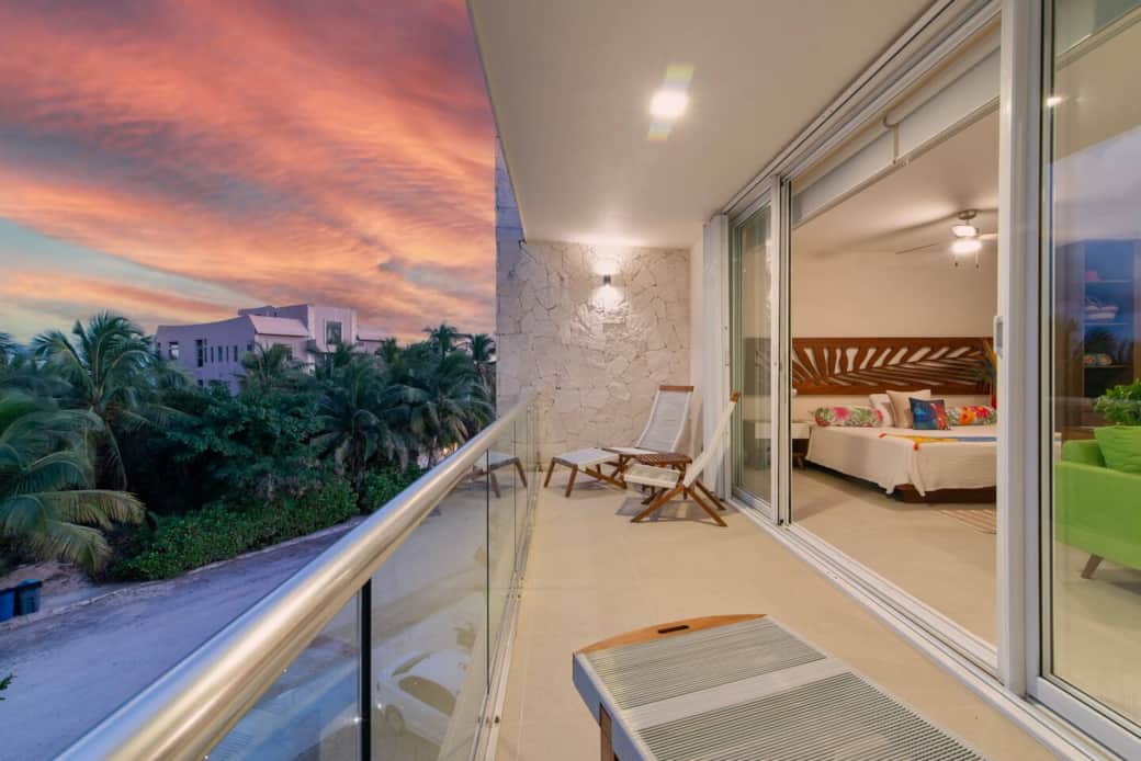 Relax on your private balcony with gentle sea breezes and partial Caribbean Sea views, perfect for enjoying peaceful sunrises and sunsets.