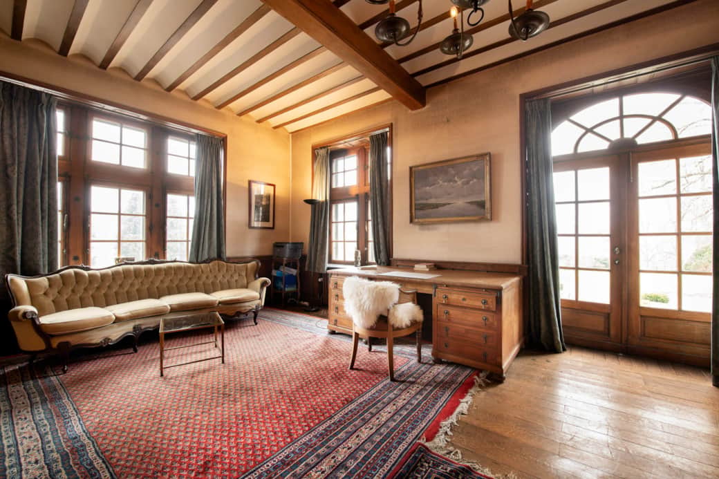 Belgique, Vielsalm, Rue Freddy Wampach 21, Domaine Le Priesmont, interieur, rez de chaussee, living 