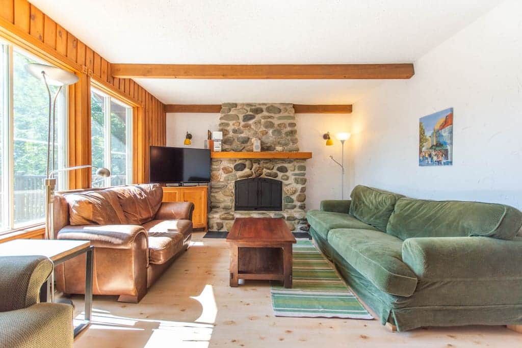 Living room 1 with wood fireplace