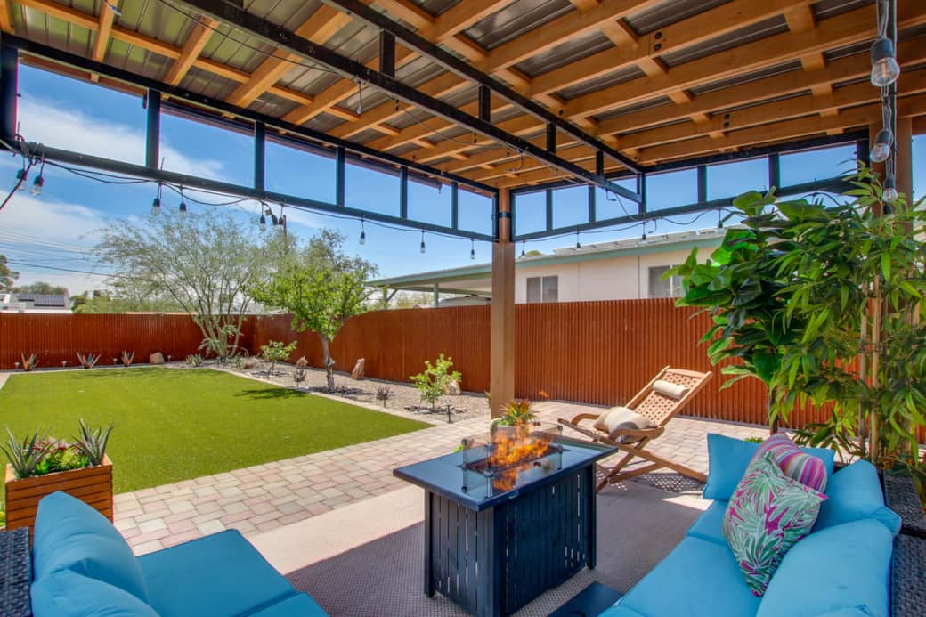 Back yard and gazebo