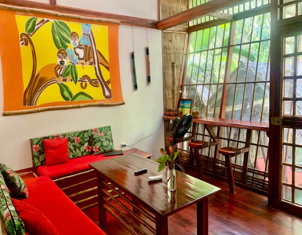 uva blue villas puerto viejo villa 4 living room red sofa