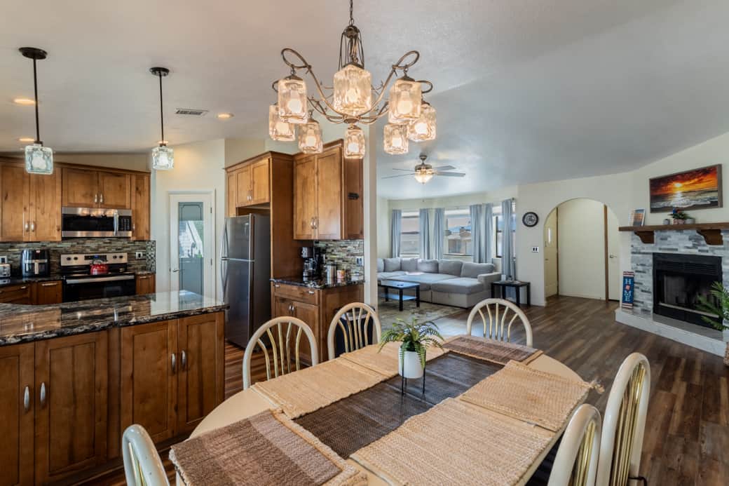 Dining area facing kitchen