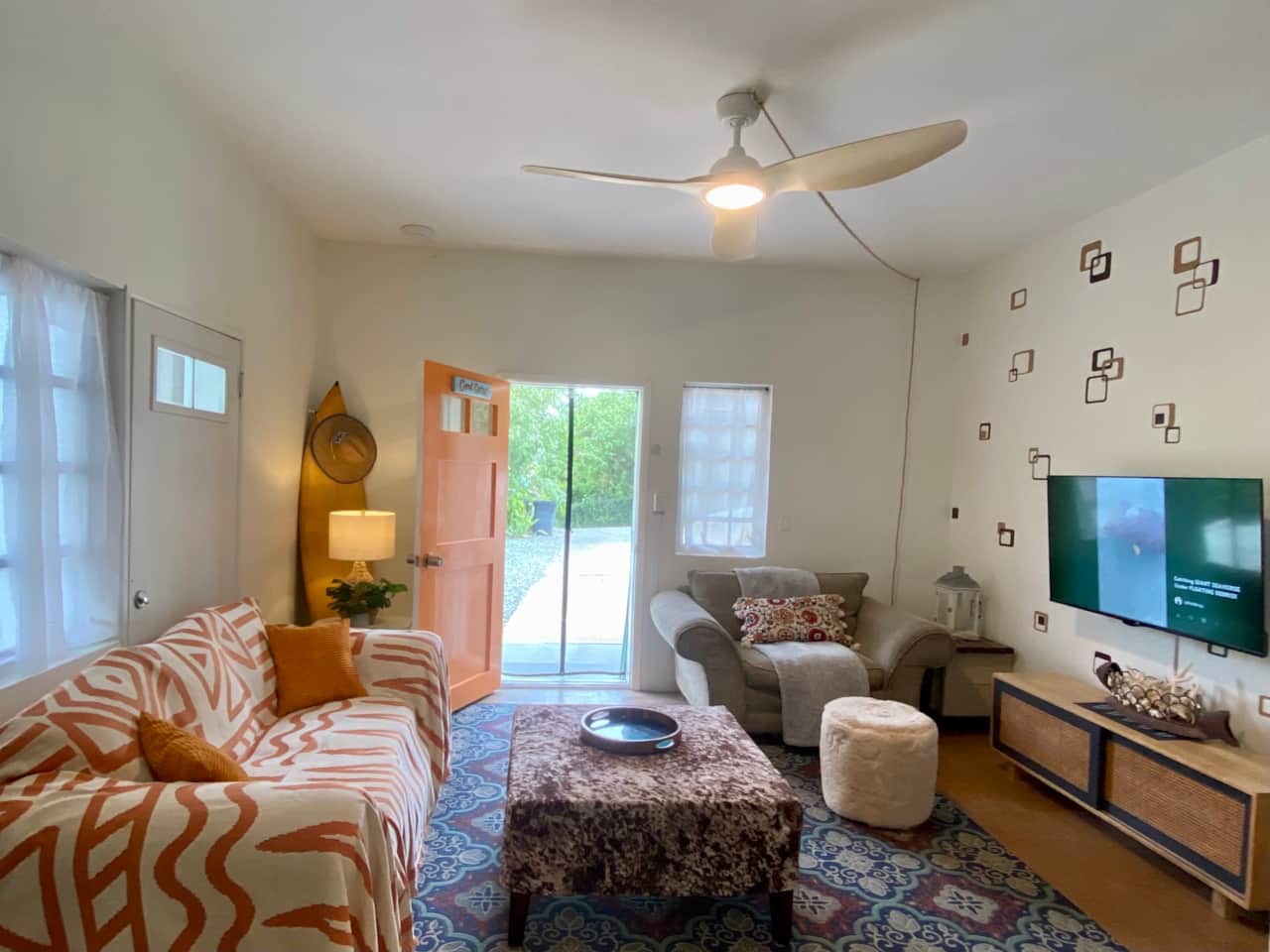 Living room with ceiling fan