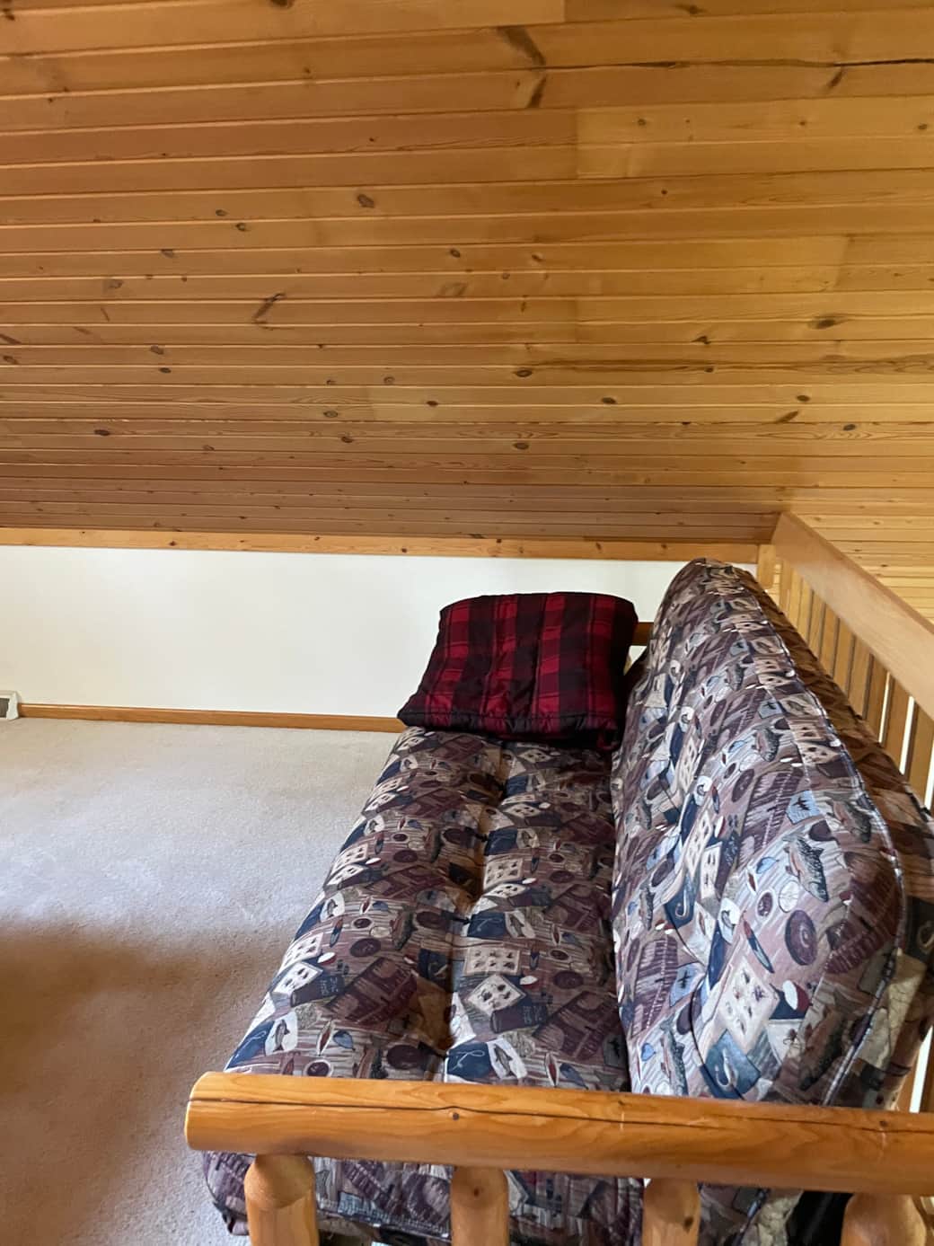 Futon-style bed in Master bedroom loft