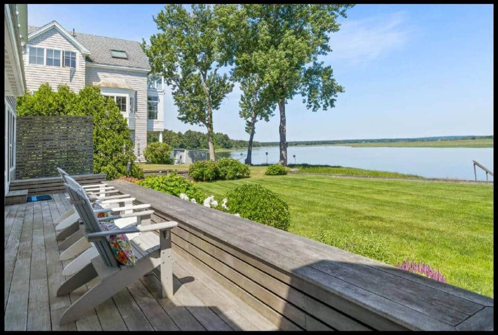 Back deck waterfront view