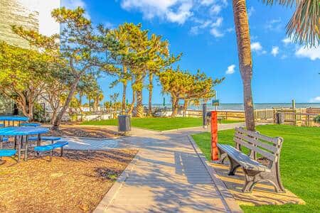 Convenient pet-friendly potty area just steps from the unit—perfect for early-morning and late-night