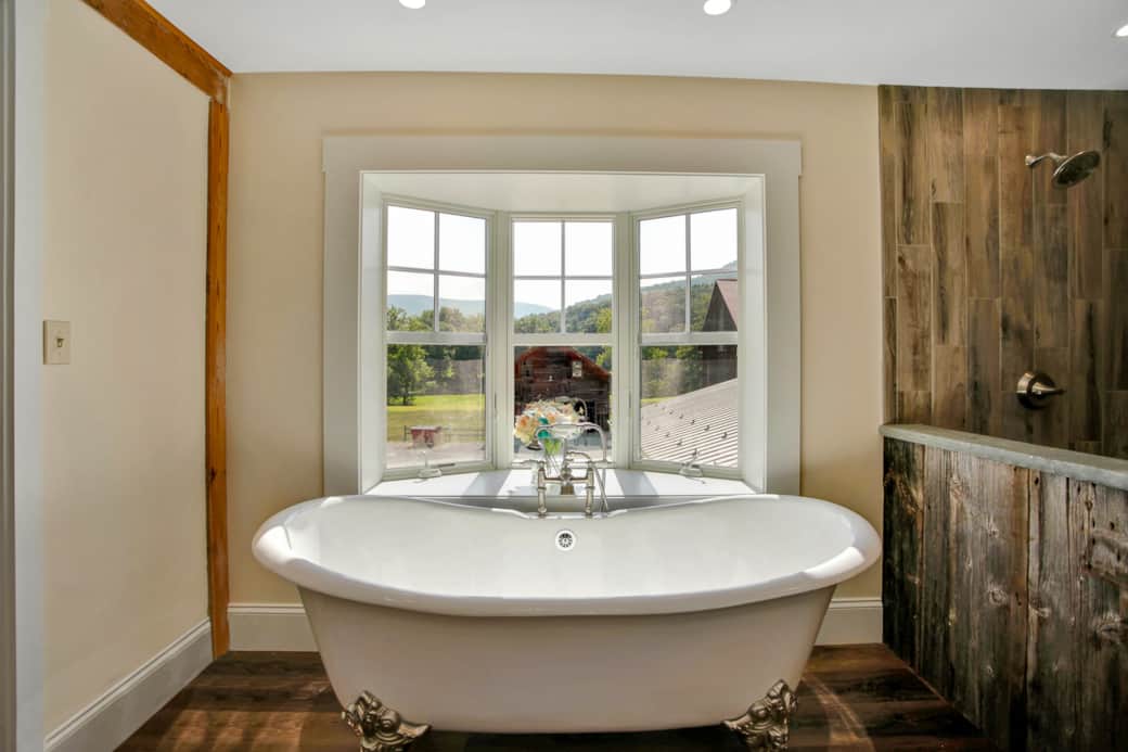 Bedroom Suite #3, clawfoot tub, shower, vanity