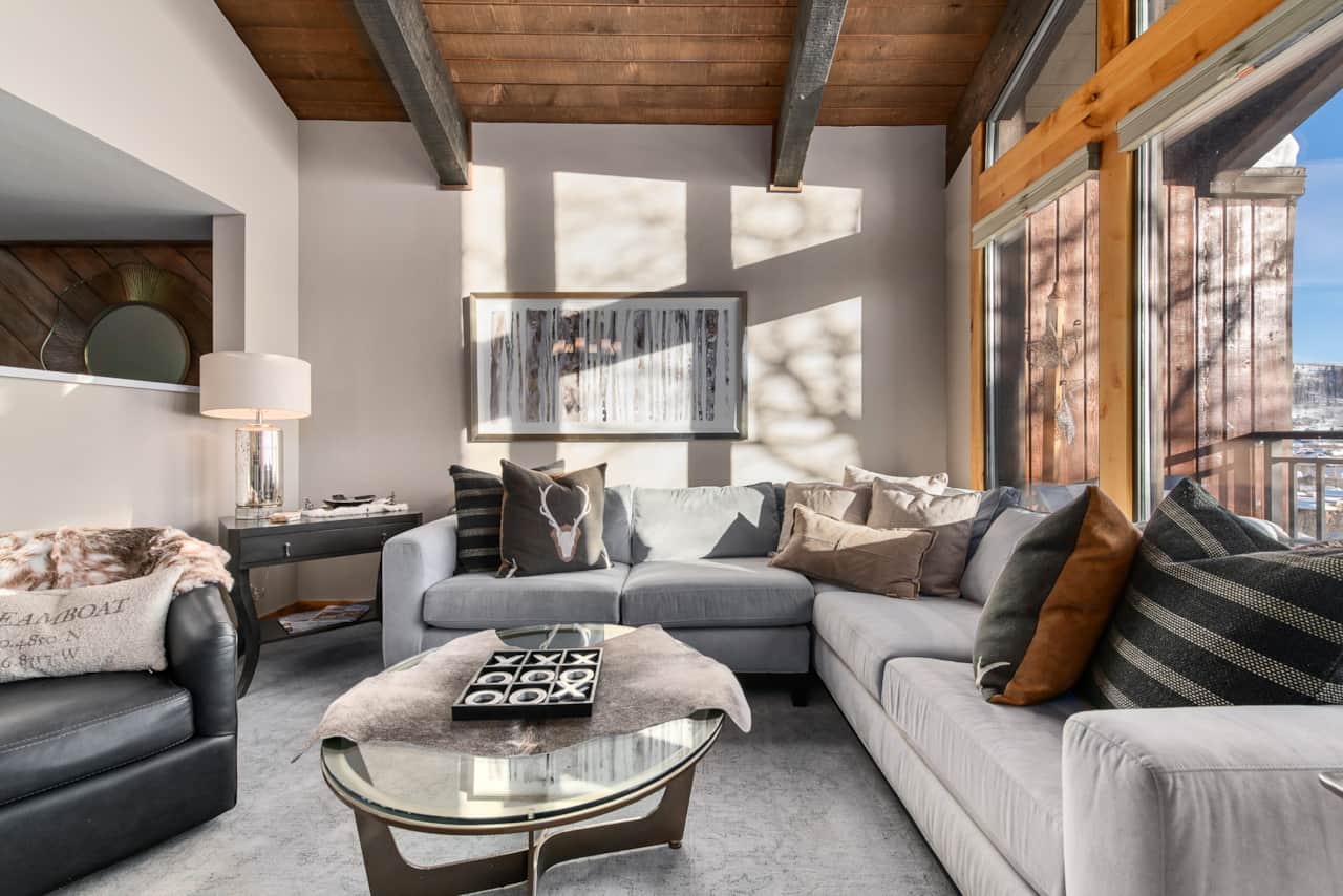 living room with private balcony