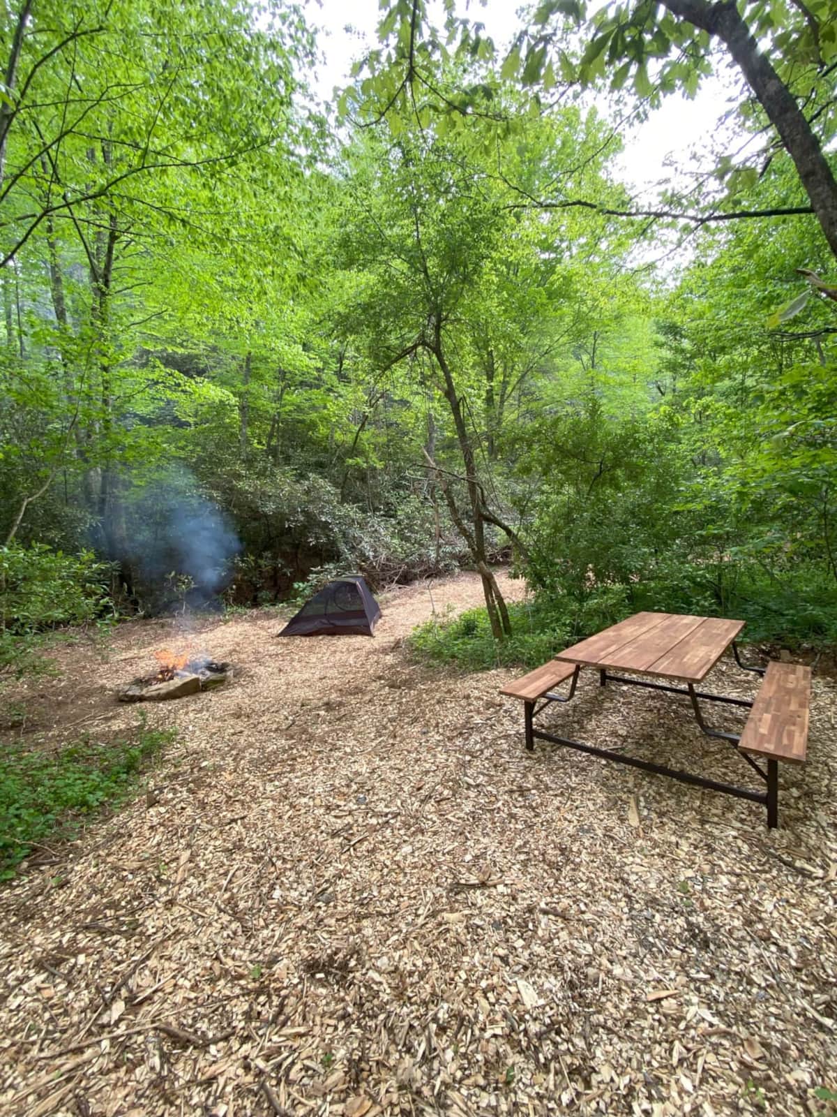 Campsite 1 Creekside on 38 acres biking and hiking trails Camping