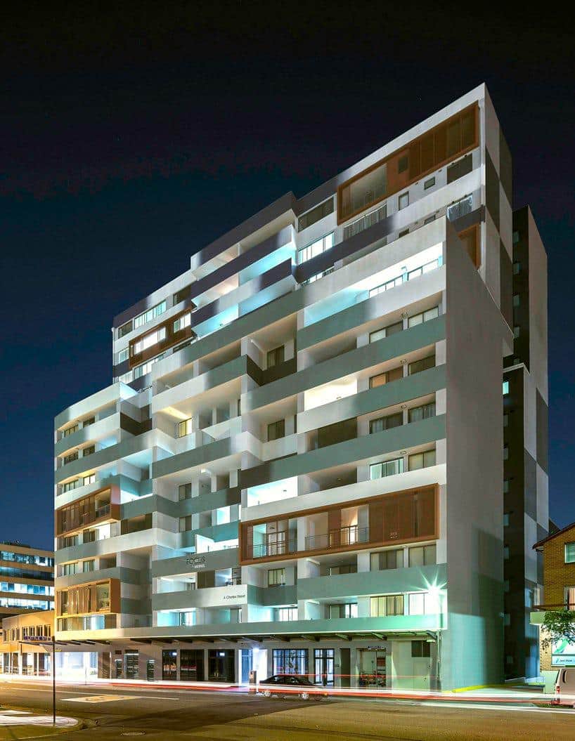 Exterior of apartment building