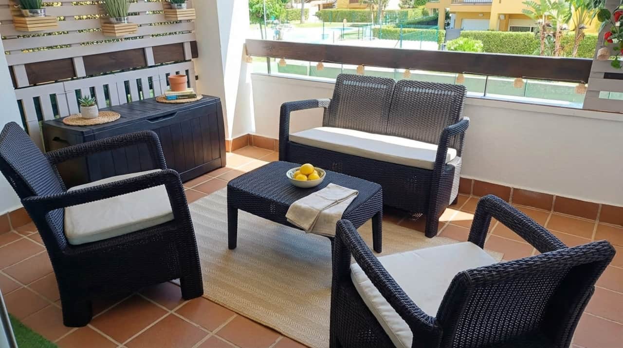 Cozy Outdoor Patio with Wicker Furniture