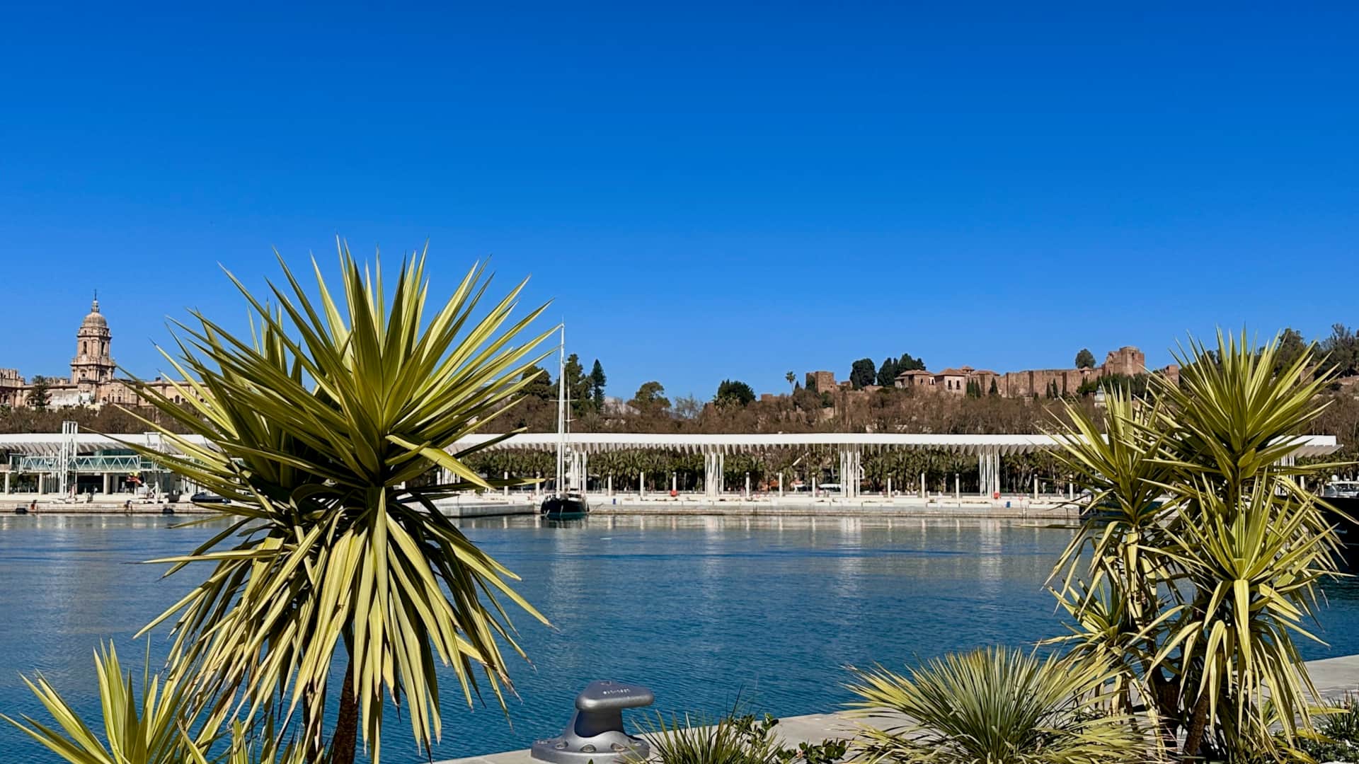 Málaga port and waterfront at Muelle Uno