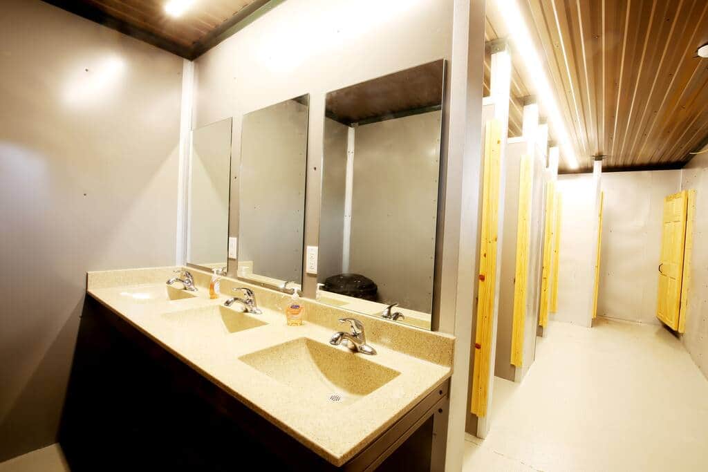 Free use of modern showers and bath house
