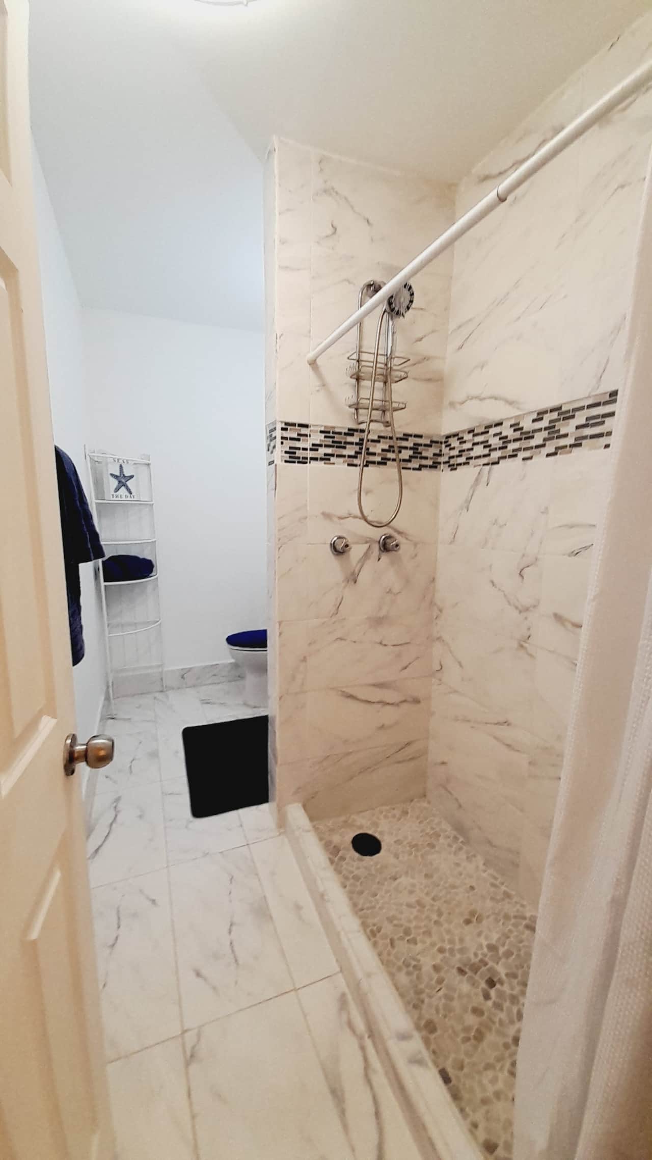 Italian tiled walk in shower