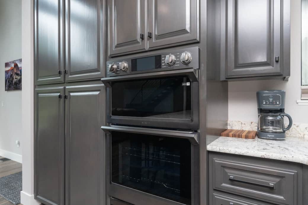 Double wall oven on bottom.  Microwave on top.